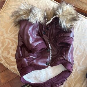 Stylish Maroon Kids Jacket with Faux Fur Trim